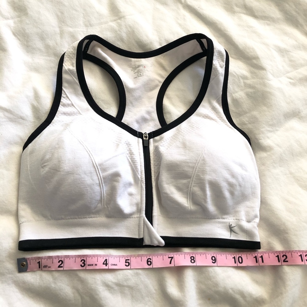 Daskin Active Front Zipper Gym Sports Bra Sz M